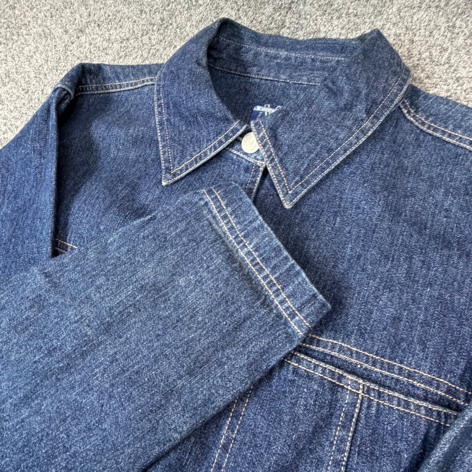 VTG 90s Venezia Jeans Co Womens 14/16 Dark Wash Denim Shirt Jacket Blue Cotton