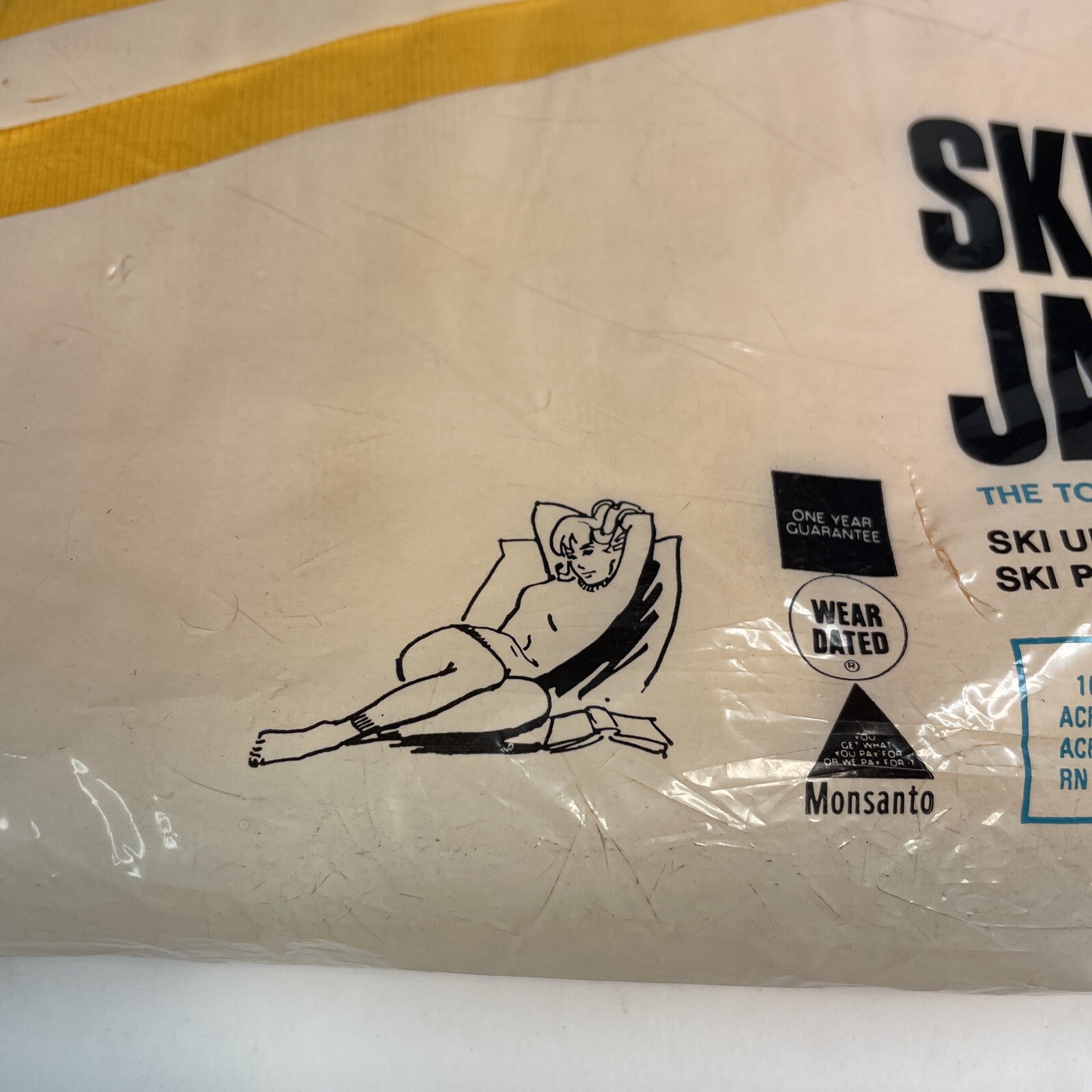 Vintage “Ski Jamers” Womans Large. Ski Underwear/pajama’s. Light Orange/yellow