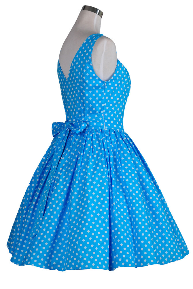 Retro Rockabilly 50s 60s Swing Vintage Dress Casual Print Floral Polka Dot Dress