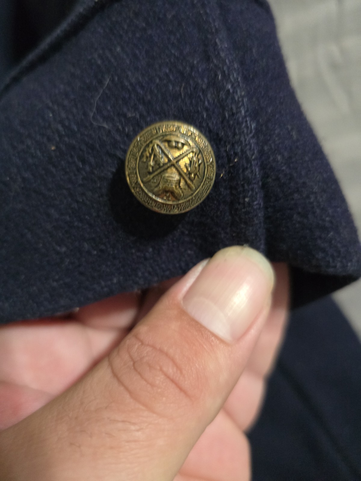 Vintage 50s Navy Blue Wool Pea Coat