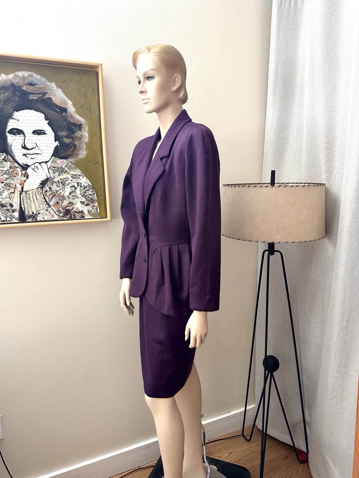 Vtg 1980’s PANCALDI & B Women’s Plum Purple Suit Italy 100% Wool Sz M/L