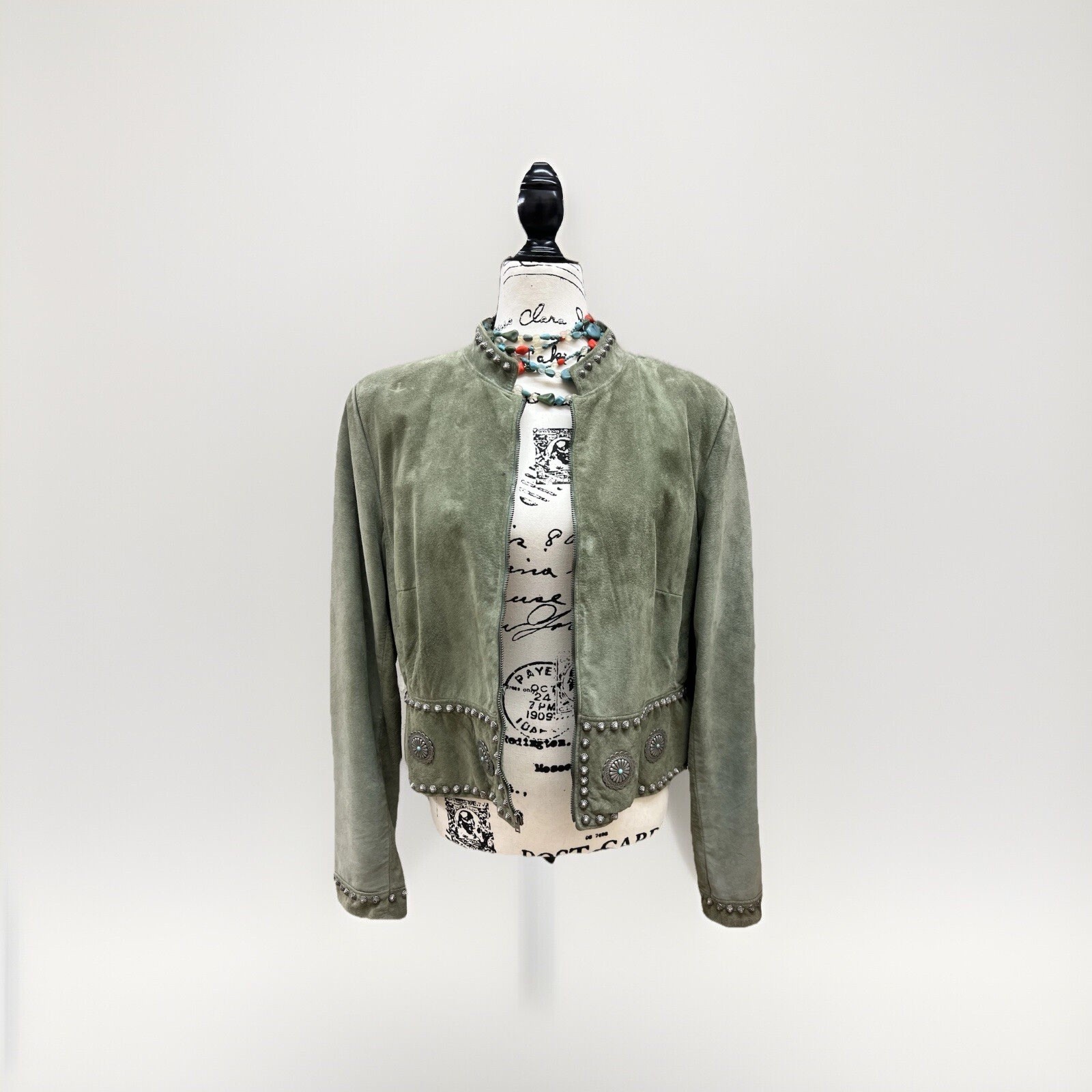 🔥Beautiful Vintage Western Leather “Double D Ranch” Jacket And Under Shirt