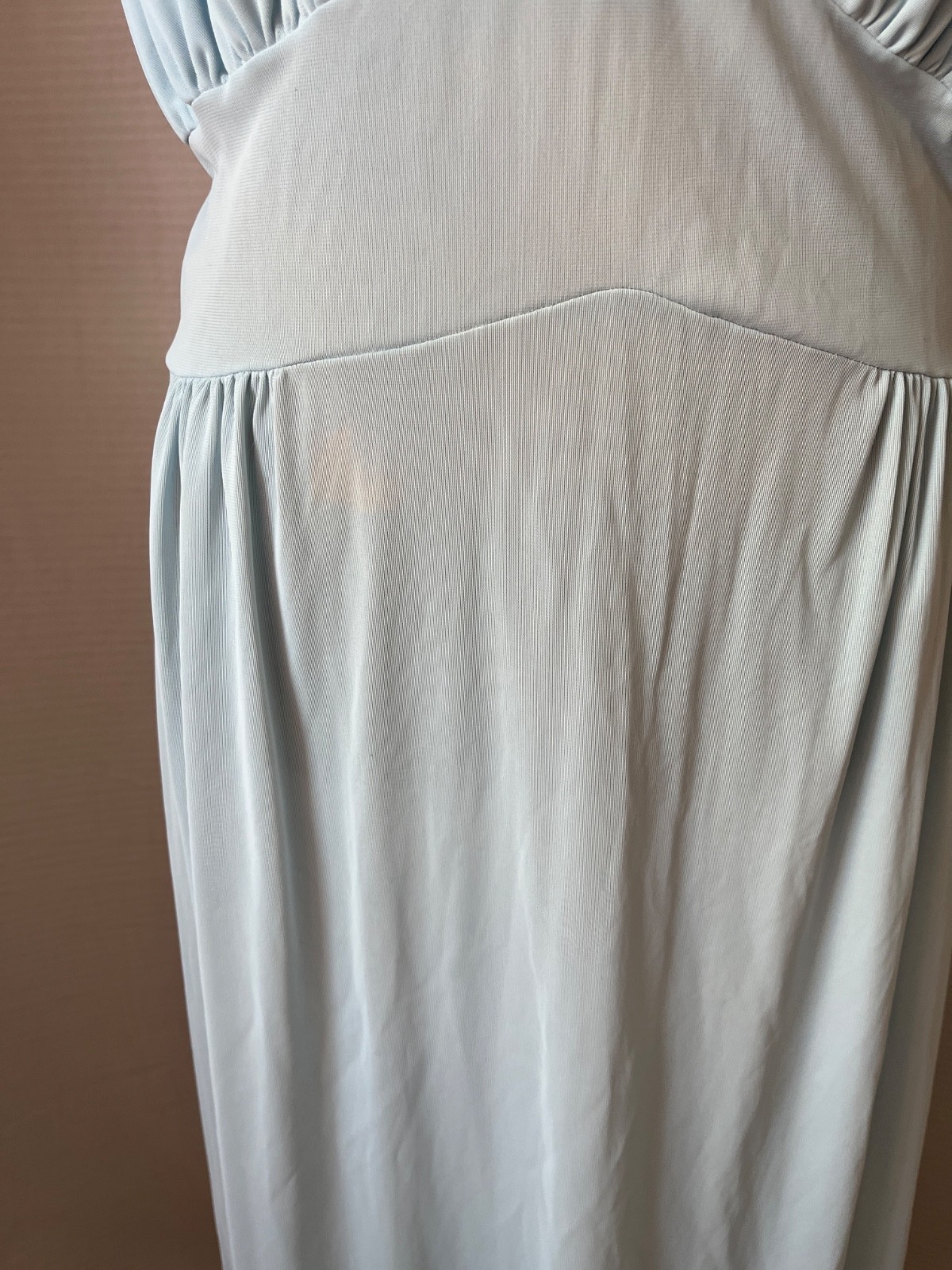 vintage slip dress by venus 40 blue dropped waist deep V neck floral accent