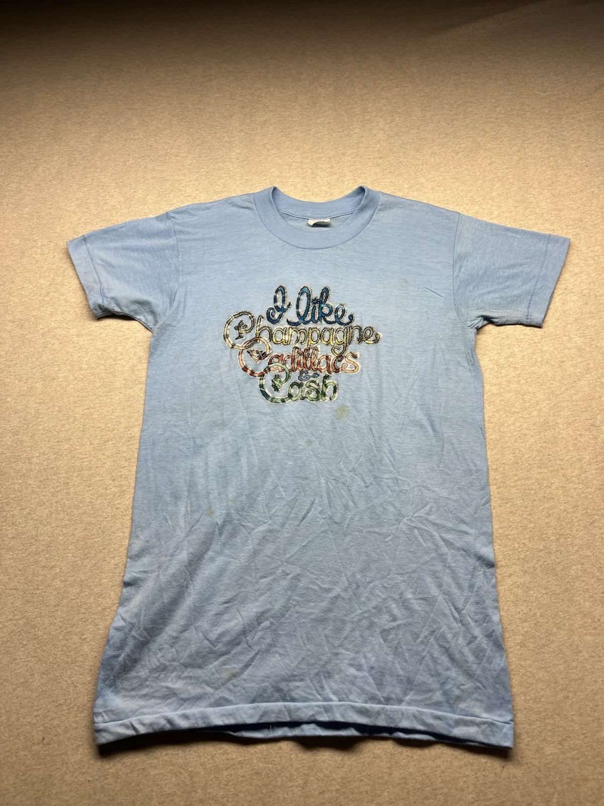 1970-80s Women’s Blue Knit S Sleeve Tshirt