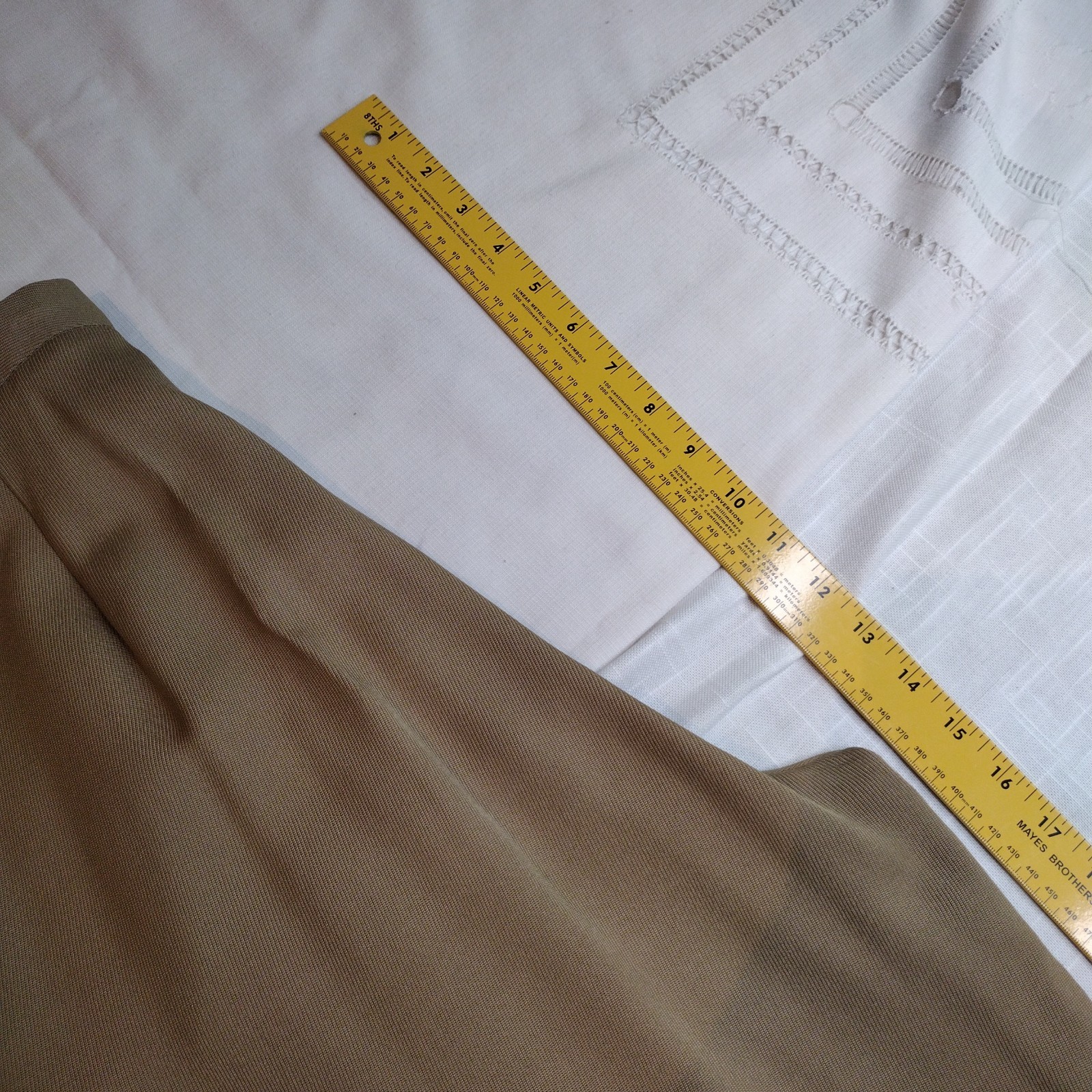 INC Womens 12 Silk Wool Blend Vintage Pleated Zip High Waist pants Trousers Tan