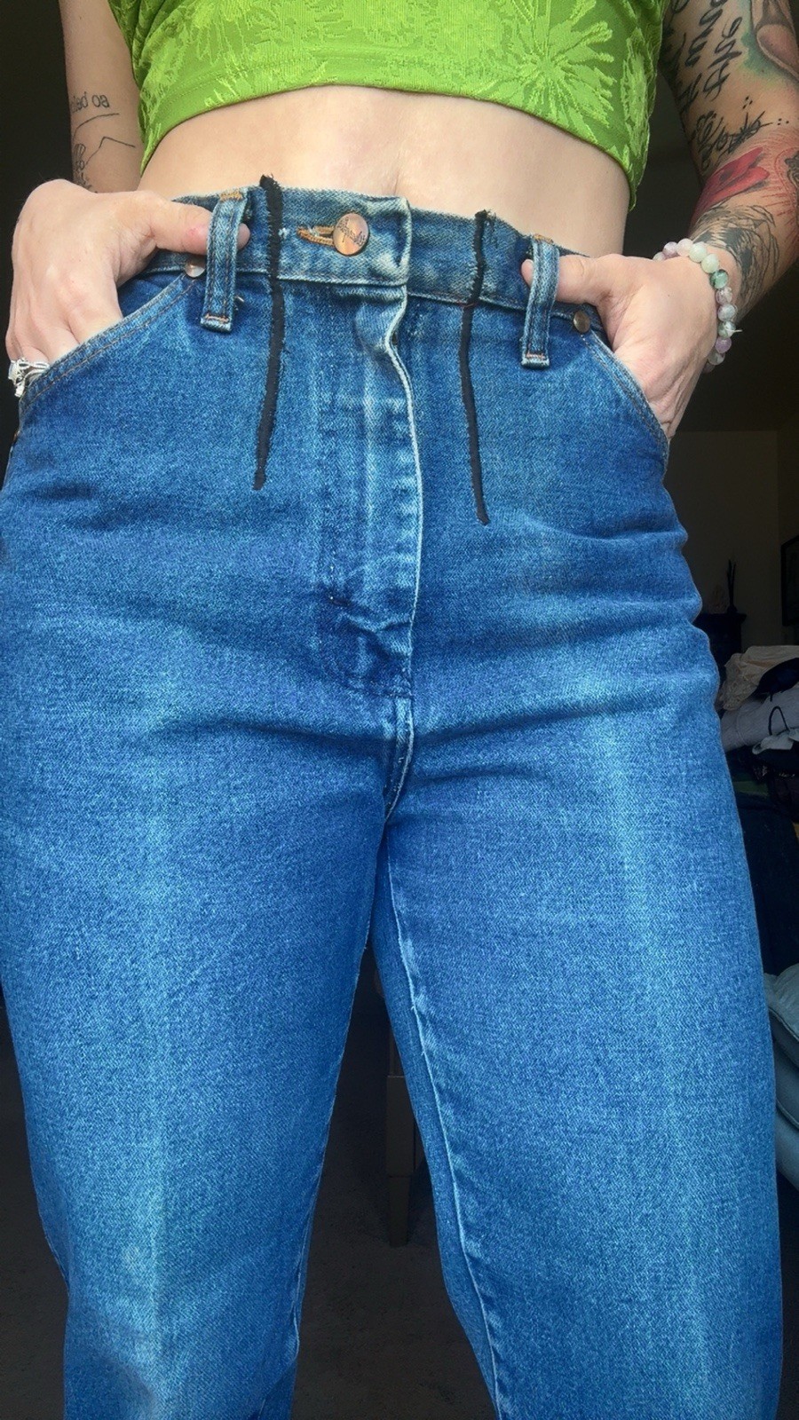 1970’s High Waist Boot-cut Irregular Jeans