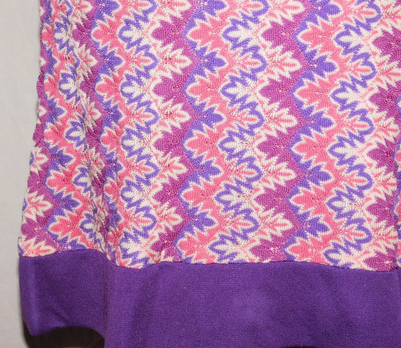 VTG 60’s NU MODE DRESS MOD Pink Purple Bold Psychedelic ZigZag Belt sz S