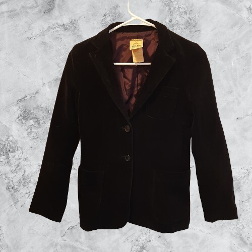 Vtg Tomboy of California sz 11 Black Velvet Women’s Blazer Jacket #154810