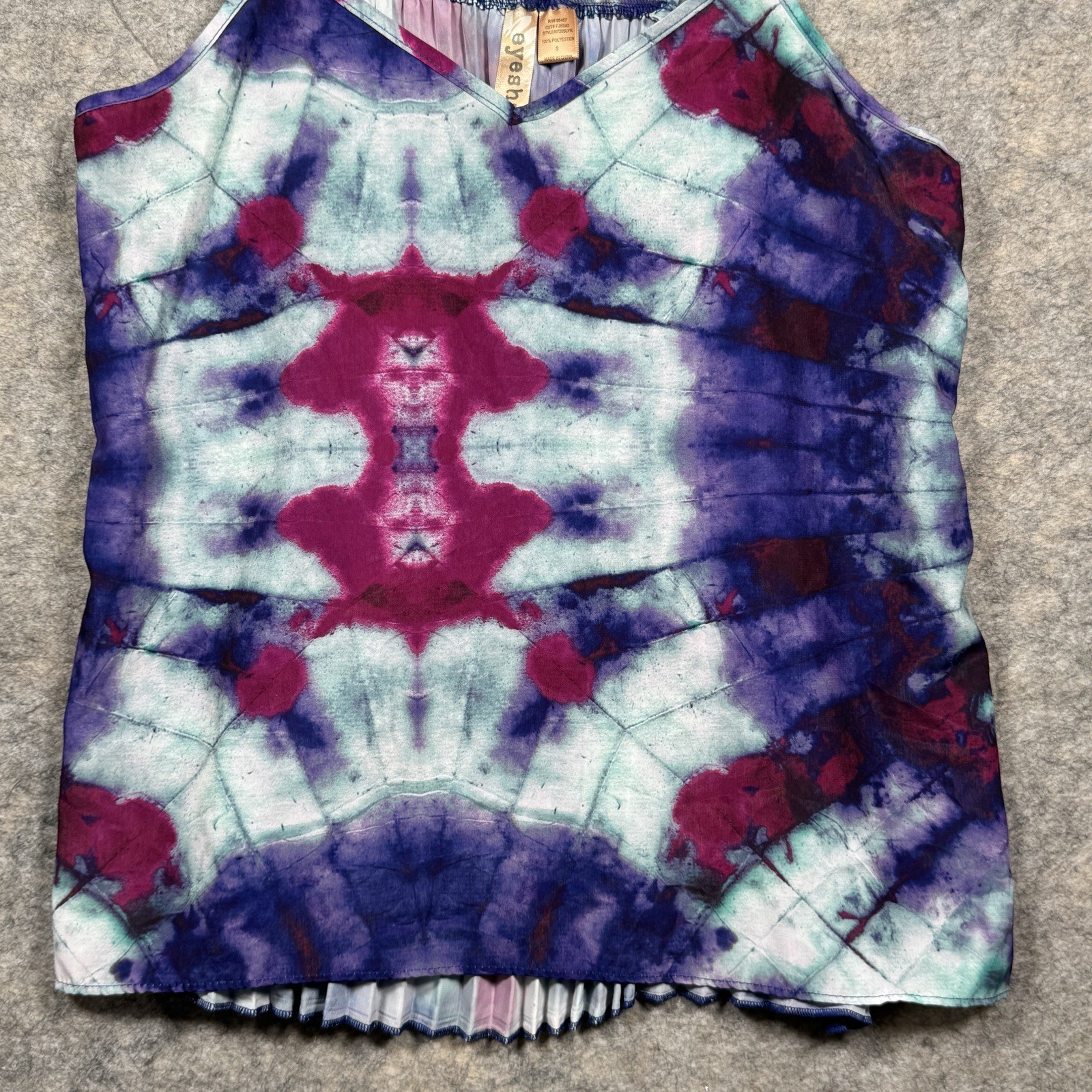 Vintage Y2K Womens Eyeshadow Tie Dye Camisole Tank Top Size S 17×26 Adjustable
