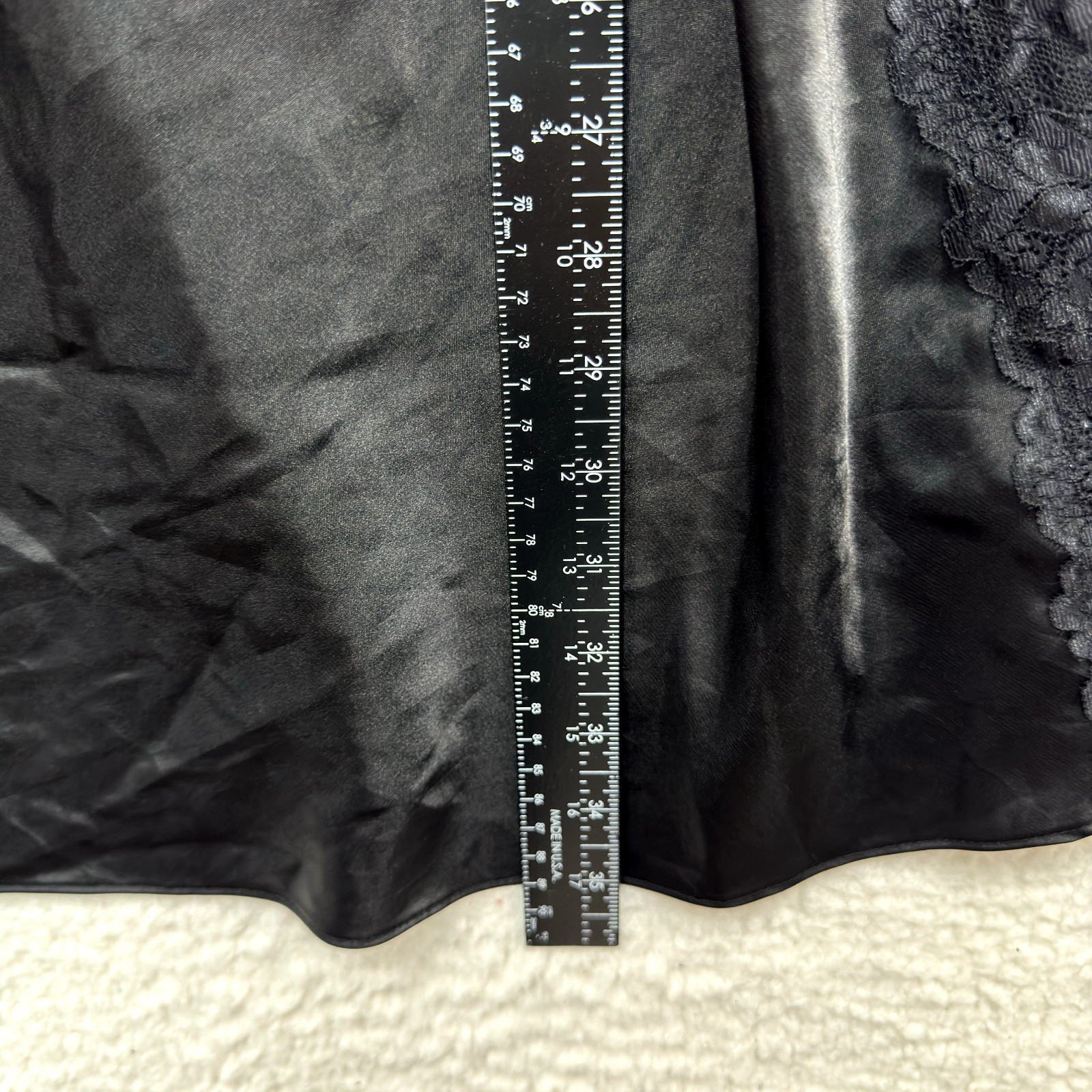 Y2K Vintage Morgan Taylor Slip Dress Chemise Lingerie XL Black Satin Lace