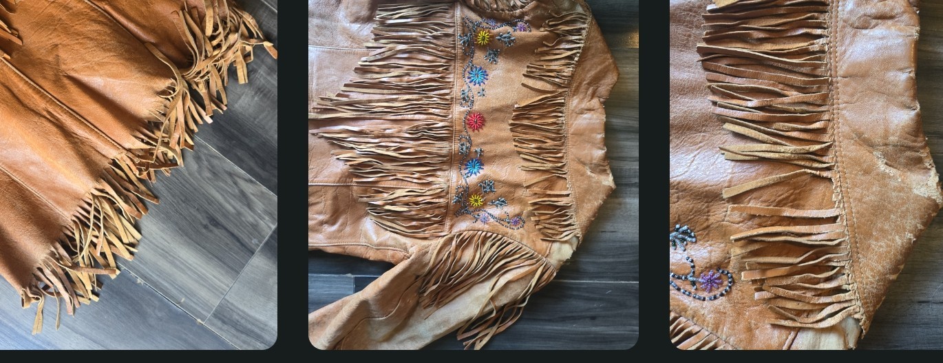 Vintage 1950s Chris Line Originals Hand-Beaded Deerskin Fringe Jacket