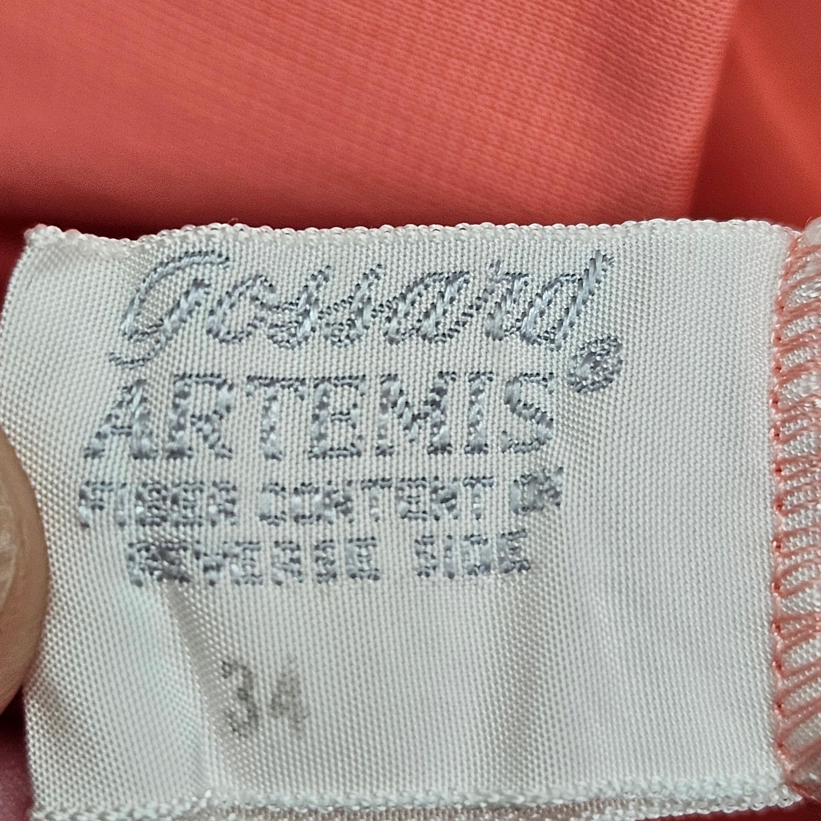 Vintage Gossard Artemis Coral Pink Lace Collar Button Front Bed Jacket Size 34