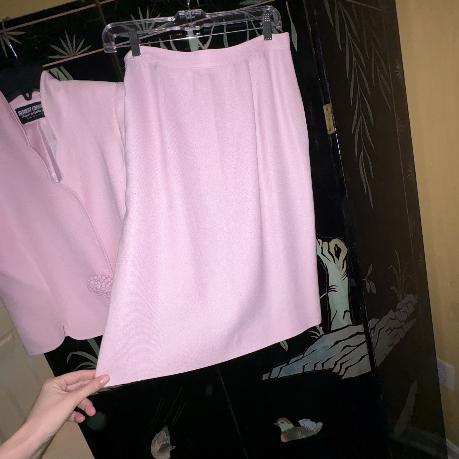 Vintage Pink Women’s Skirt Set – Elegant Two-Piece Ensemble, Stunning!