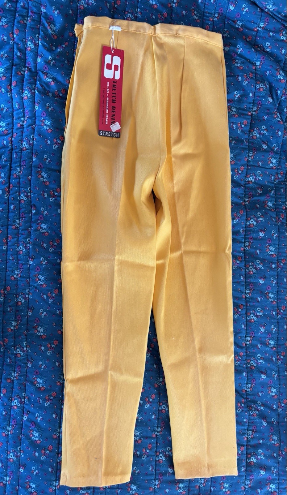 Vintage 70’s Deadstock Canary Yellow Demim Trousers NWT 22” Waist