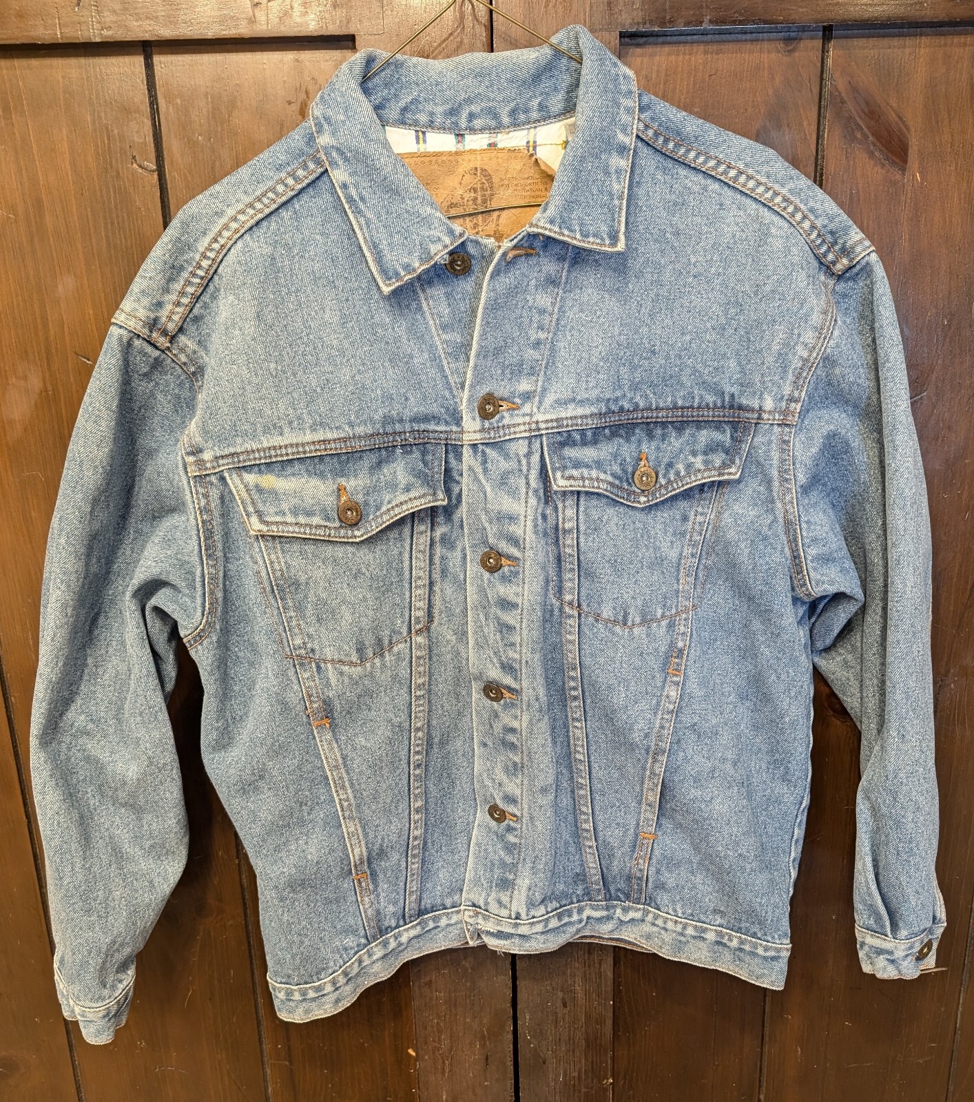 Vintage 80s Bonjour Denim Jean Jacket Mensi Medium – Solid Jacket 100% Cotton