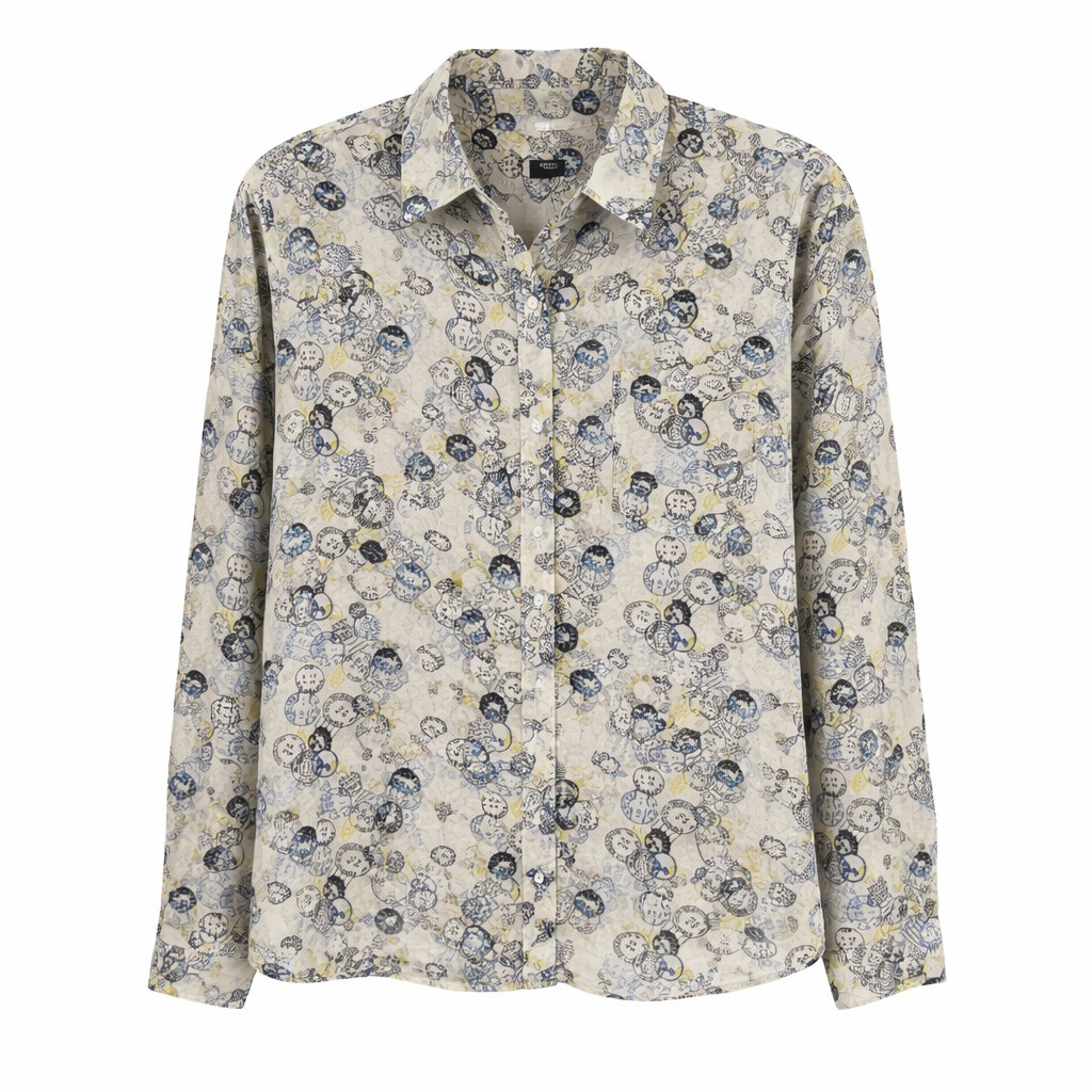 Ann Taylor SP Art Print Postal Stamp Button Down Shirt