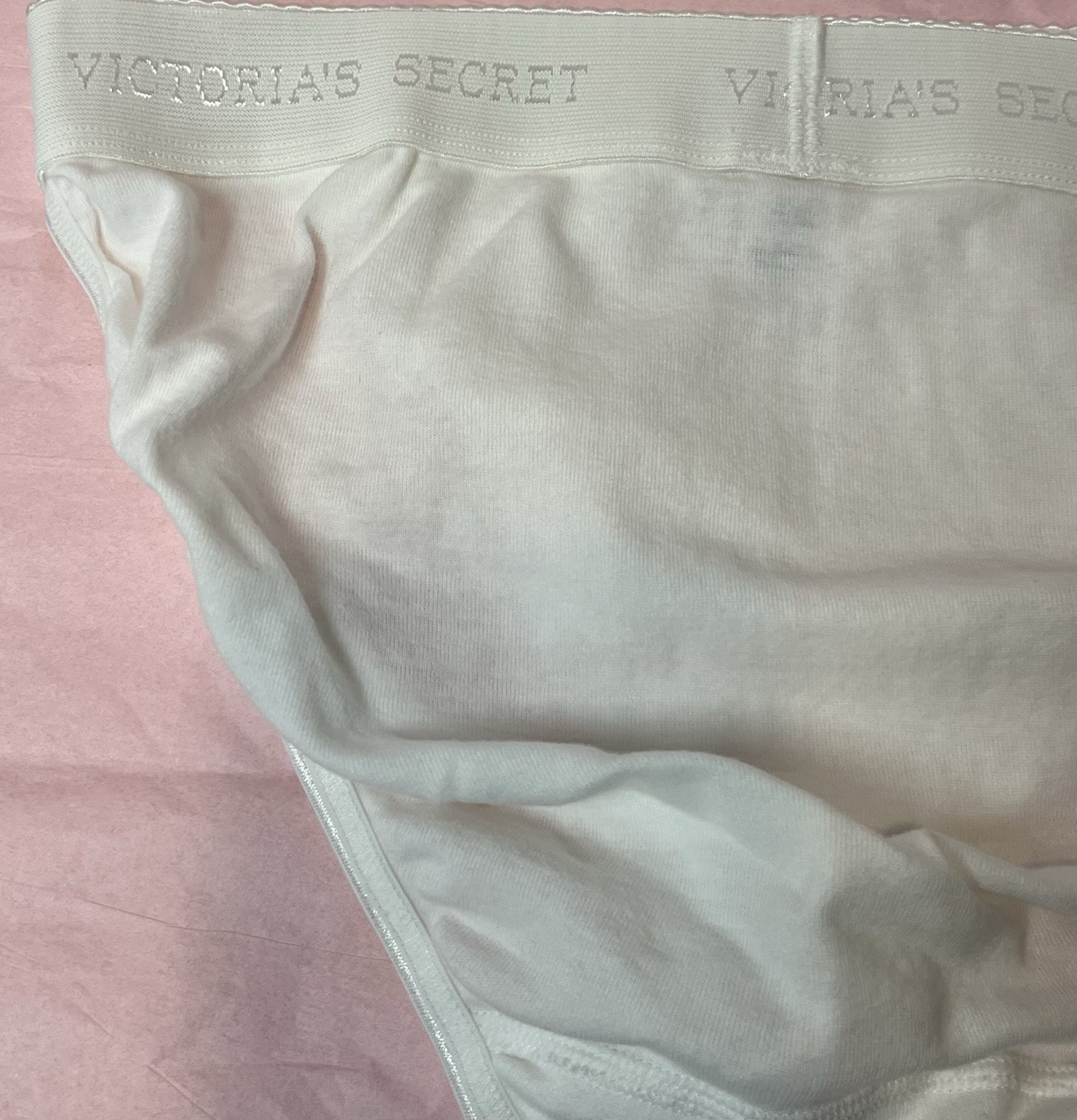Vintage Victoria’s Secret Hi-Cut Rio Panties LARGE 100% Cotton White *Read*