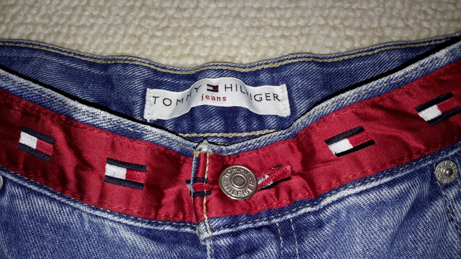 Vintage Tommy Hilfiger womens high waisted mom jeans flag waistband size 12