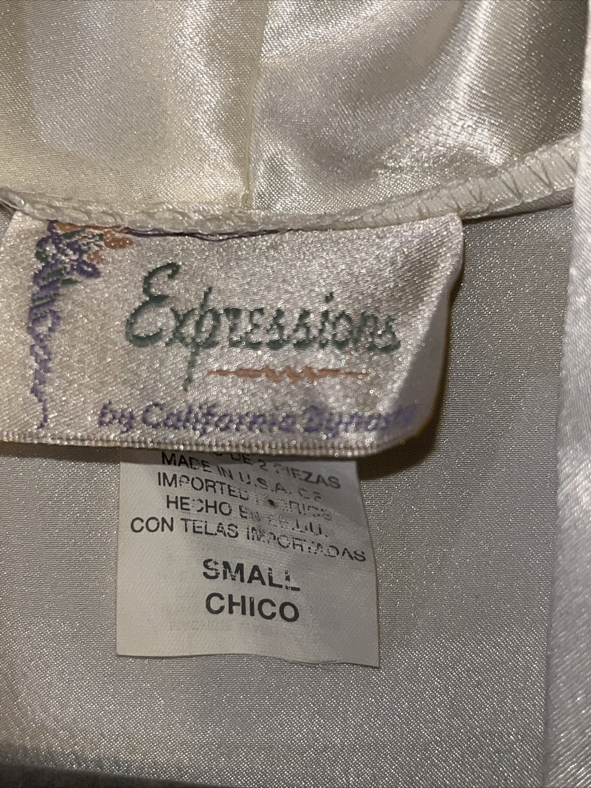 Vintage Expressions Sm Bridal Robe Gown PEIGNOIR SET Cream Sateen Lace Beading
