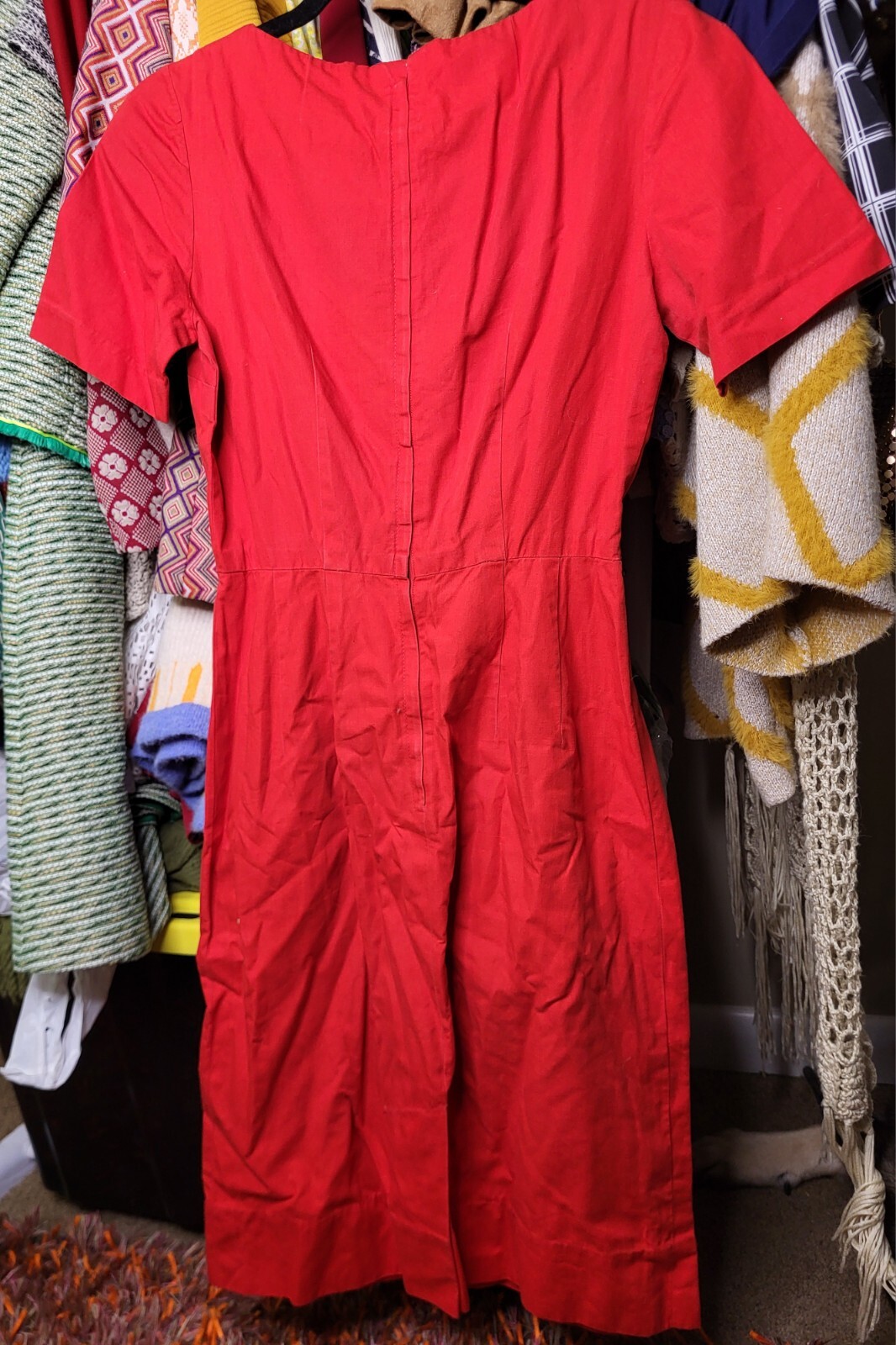 Vintage 1970s Handmade Sailor Nautical Dress Sz S