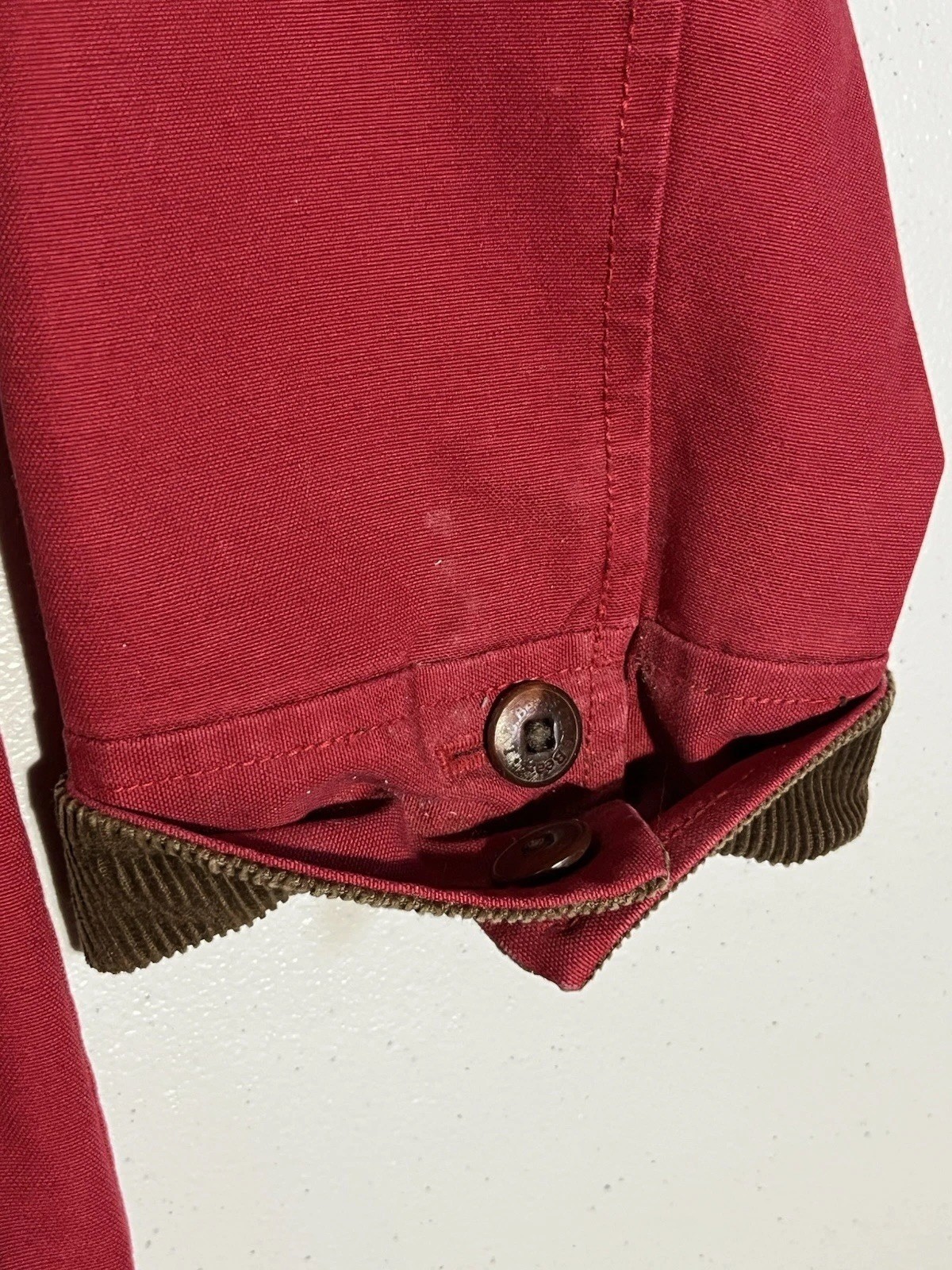 vtg LL Bean Womens XL 1X Red Chore Coat Barn Field Jacket Plaid Lined Corduroy