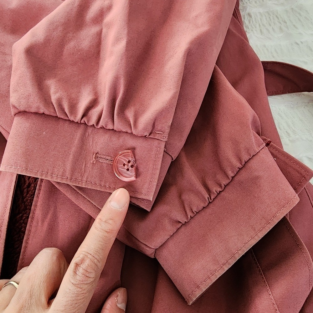 VTG London Fog Trench Coat Women 10 Reg Burgundy Classic Preppy Retro Outwear
