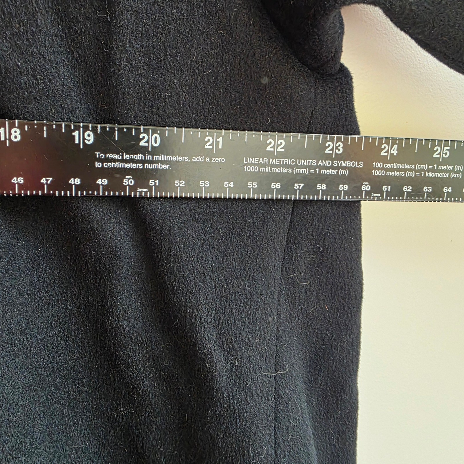 Vintage Ashley Scott Black Wool Blend Overcoat Made in USA Women Large