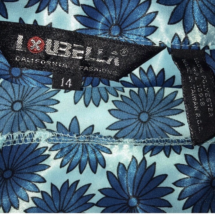 Vtg LOUBELLA California Fashions Retro Bold Floral~Flowers Poly MCM Blouse~Top