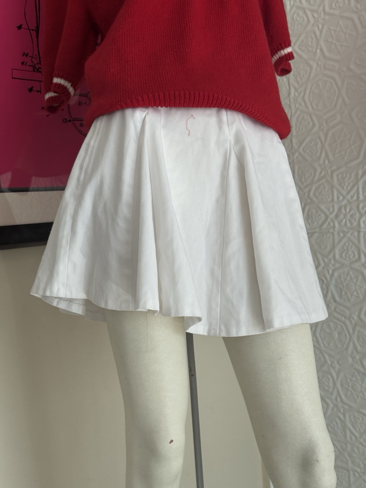 Vintage Cheerleading Sweater-1980s-Varsity-Red-Cheer-Team-coquette-Small/Medium