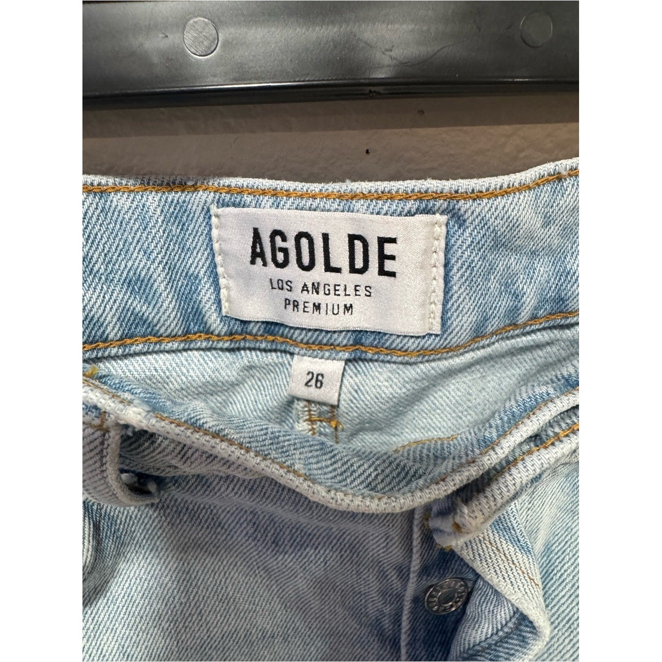 AGOLDE Skirt Light Blue Distressed Denim Mini size 26 $148