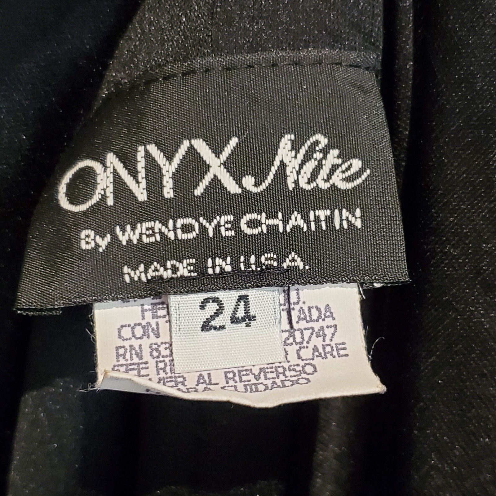 Onyx Nite Dress Size 24 Black Maxi Slipdress Cowl Neck Minimalist VTG Y2K 90s