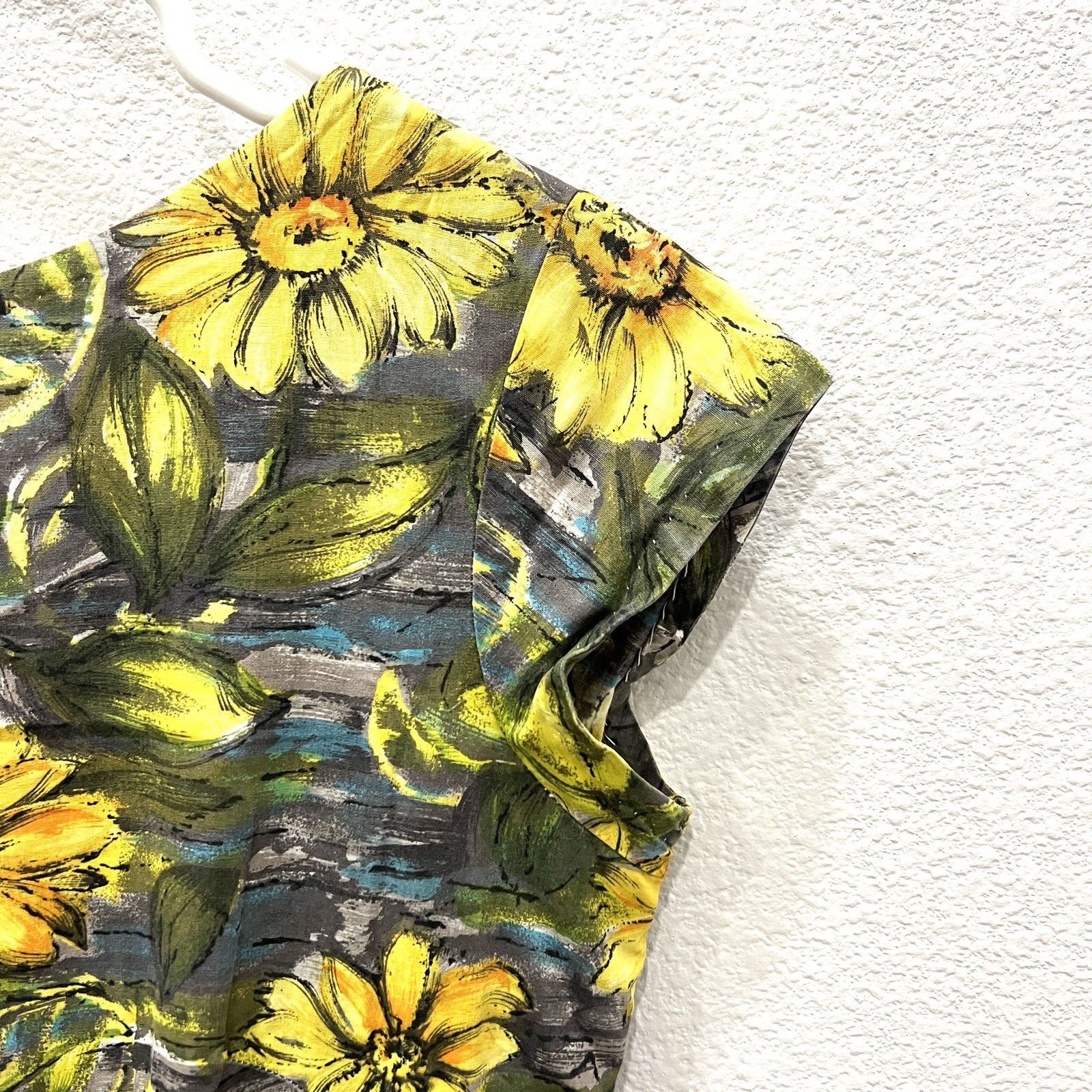 Vintage Handmade Hawaiian Floral Sundress Retro 50s-60s Rockabilly Tiki Pinup S
