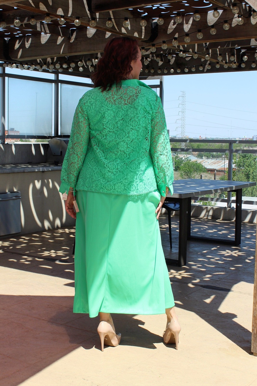 Vintage 70s Plus Size Maxi Dress Maxi Dress & Jacket Outfit Set 2X Women Green