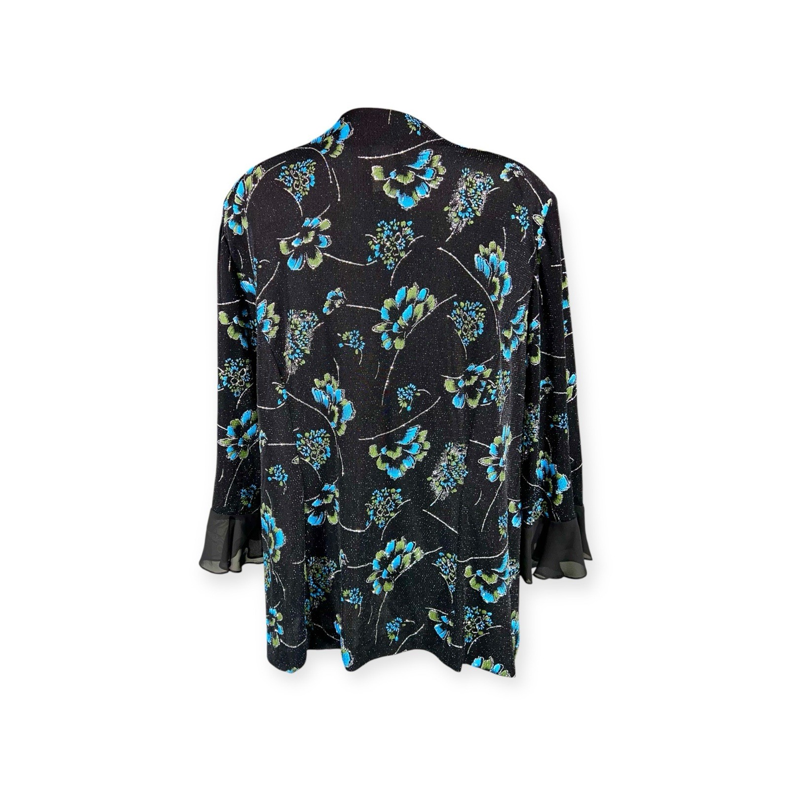 VTG GLITTER RUFFLE FLORAL JACKET WHIMSIGOTH GOTH WITCH WHIMSICAL FAIRY 2X NWT