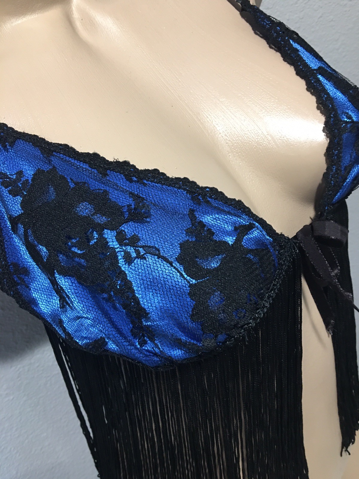 Vtg Fantasy Fringe Festival Nylon Bra Lingerie Top S USA