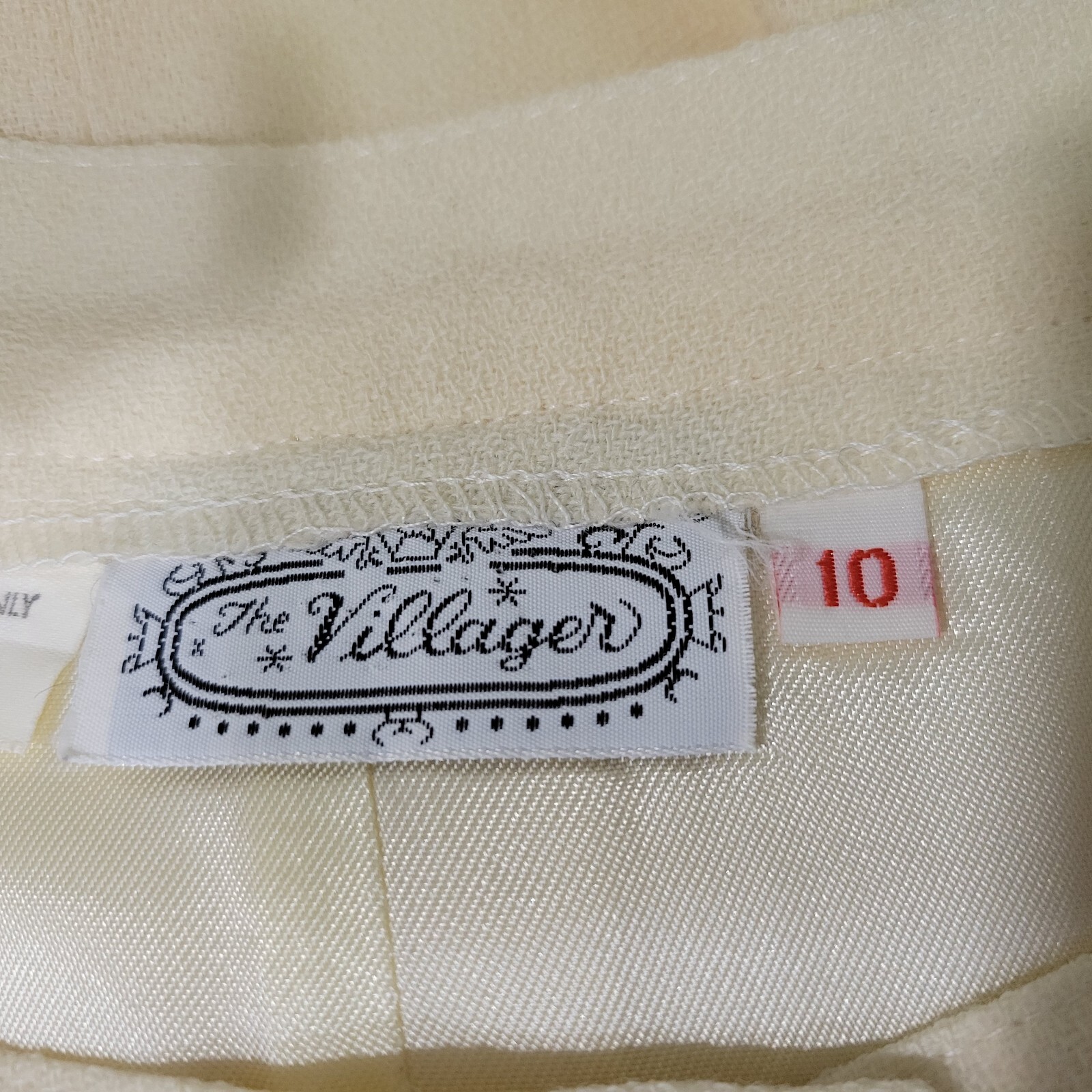 Villager Skirt Womens 10 Yellow Wool Lined Union Made USA 26×28.5 -stain