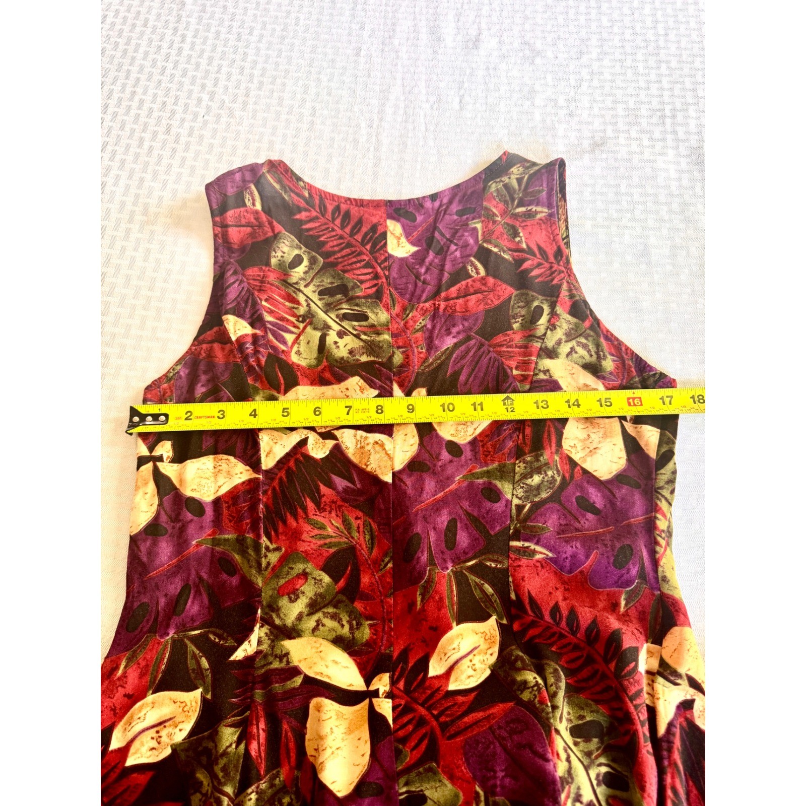 Vintage 90s Bentley Tropical Floral Maxi Dress Rayon Purple Red Green Size 12