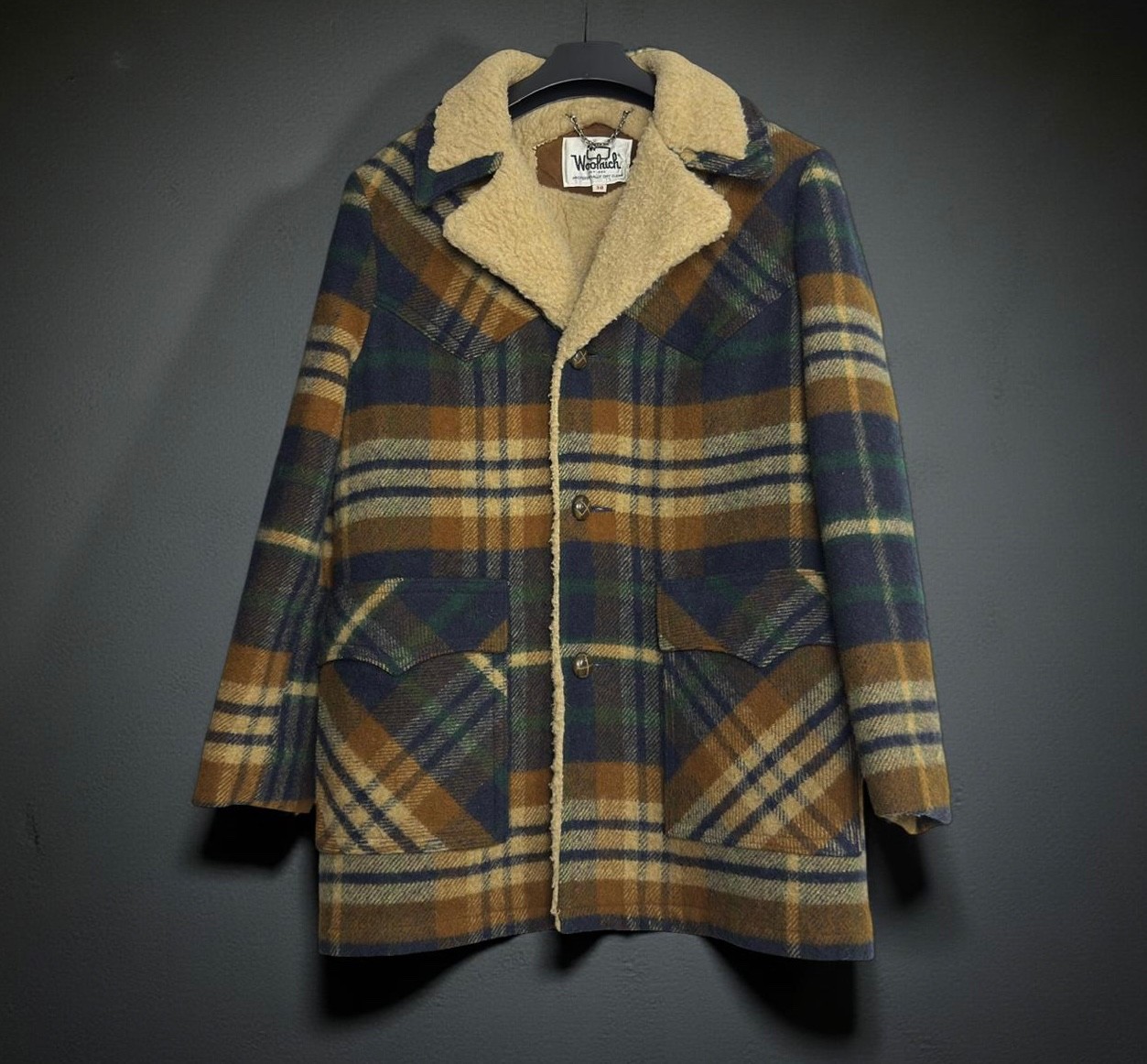 Archival🔥 Woolrich 60s 70s Vintage Plaid Coat Size 38