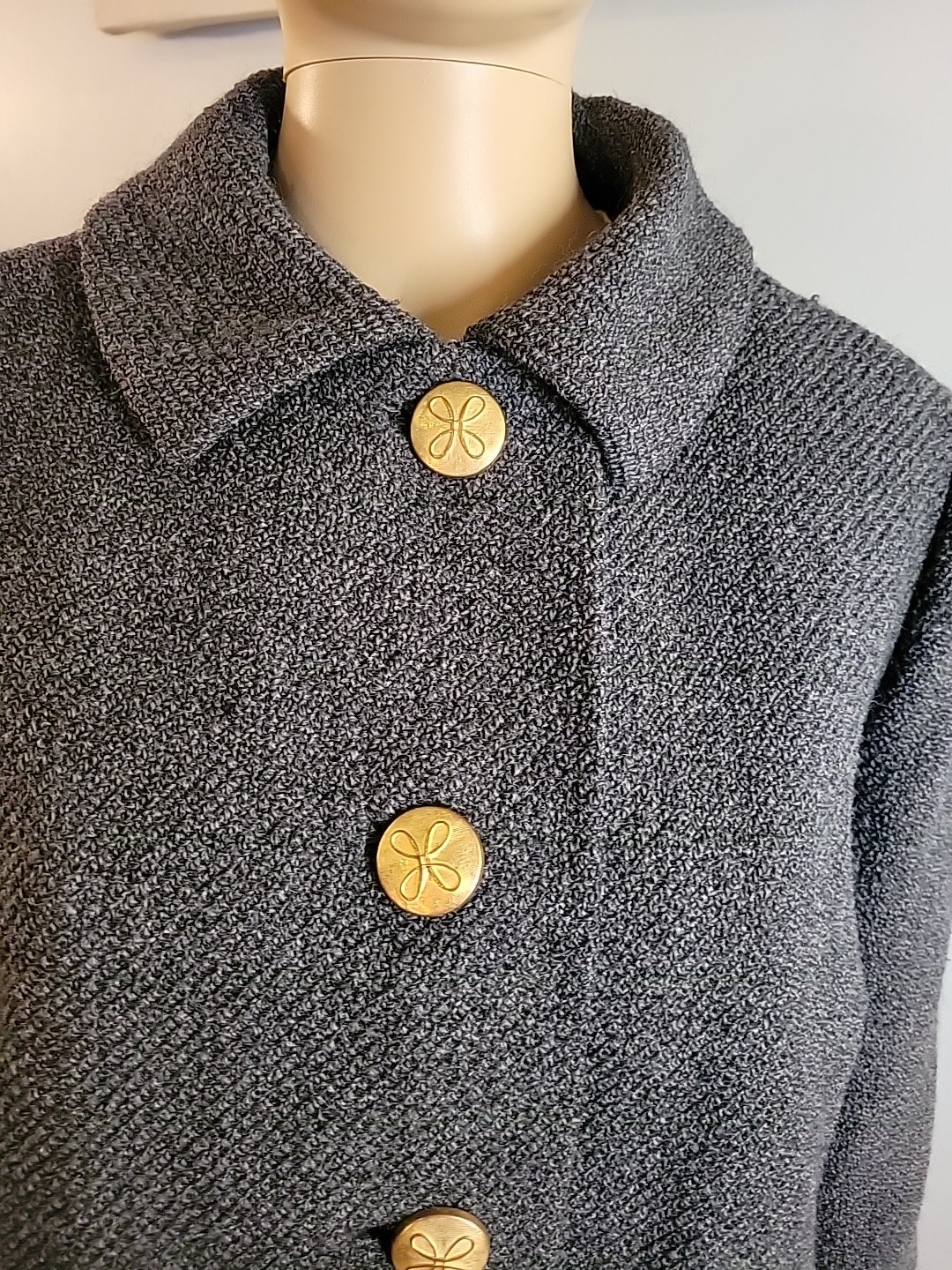 Vtg Sycamore De Jongs 100% Pure Wool Coat Made In USA Gray Approx Size Sm – M*