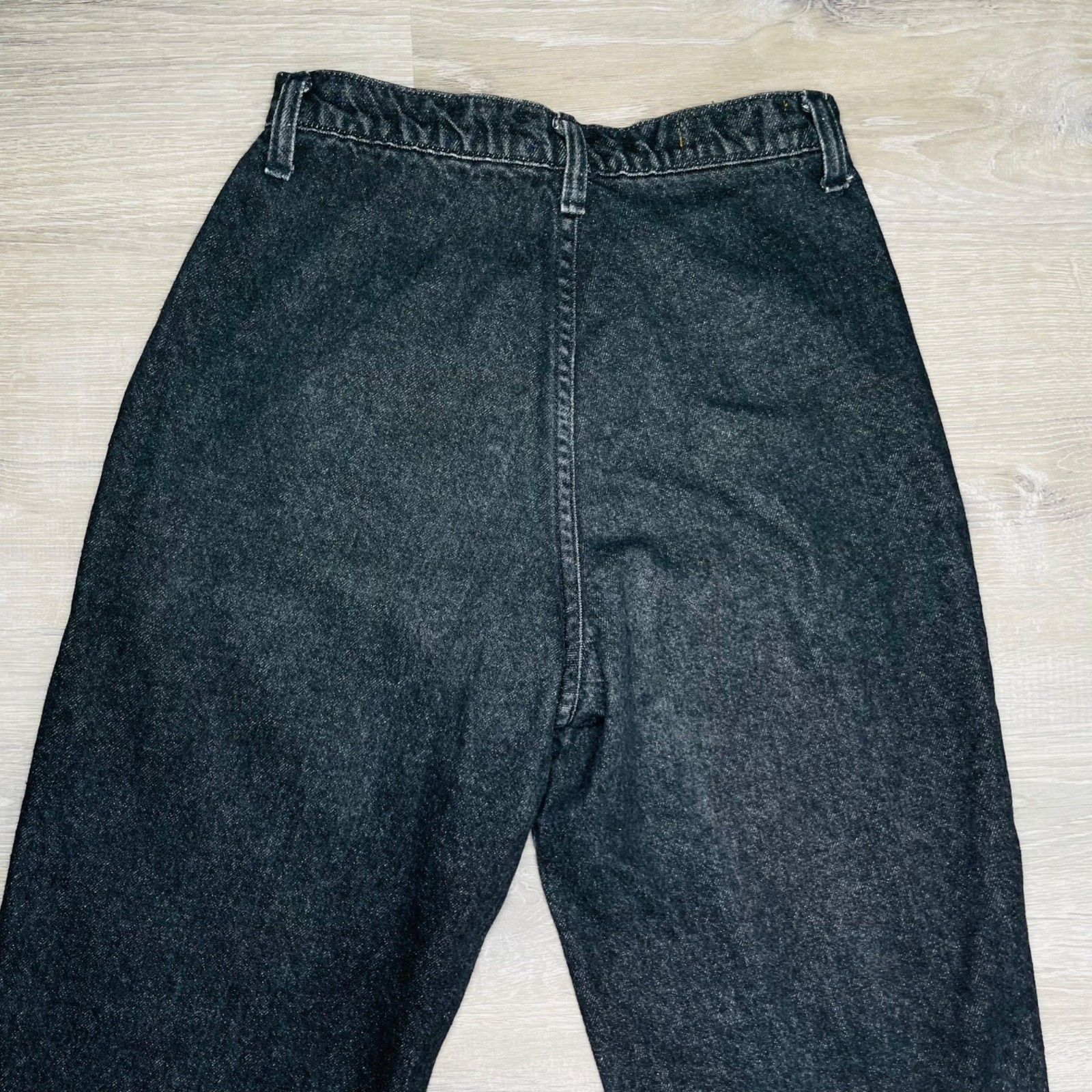 Vintage Panhandle Slim 80s Womens Western Rodeo Chaps Black Denim Jeans 7/8 26″