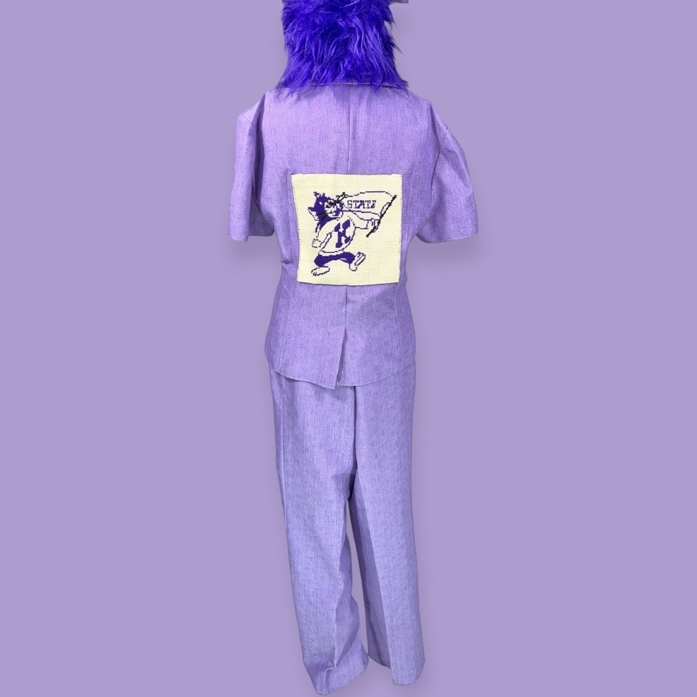 VINTAGE K-STATE TAPESTRY PATCH SUIT BLOUSE SLACKS WILDCATS SPORTS UNIFORM 14