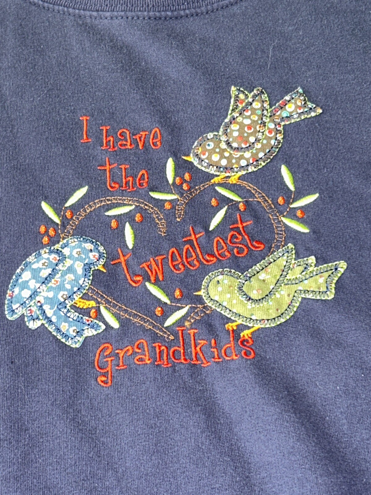 vintage grandma sweater M&C Sportswear XL Birds “ I Have the Tweetest Grandkids”