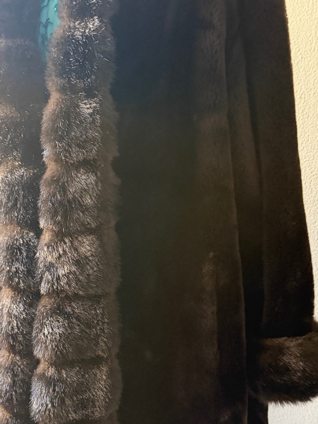 Vintage Marvin Richards Luxurious Dark Brown Faux Fur Coat with Plush Trim