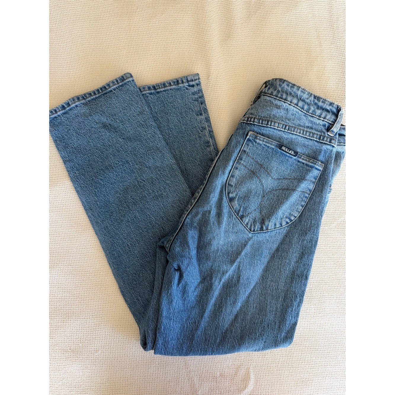 ROLLA’S High Rise Light Wash Straight Leg Jeans – Blue