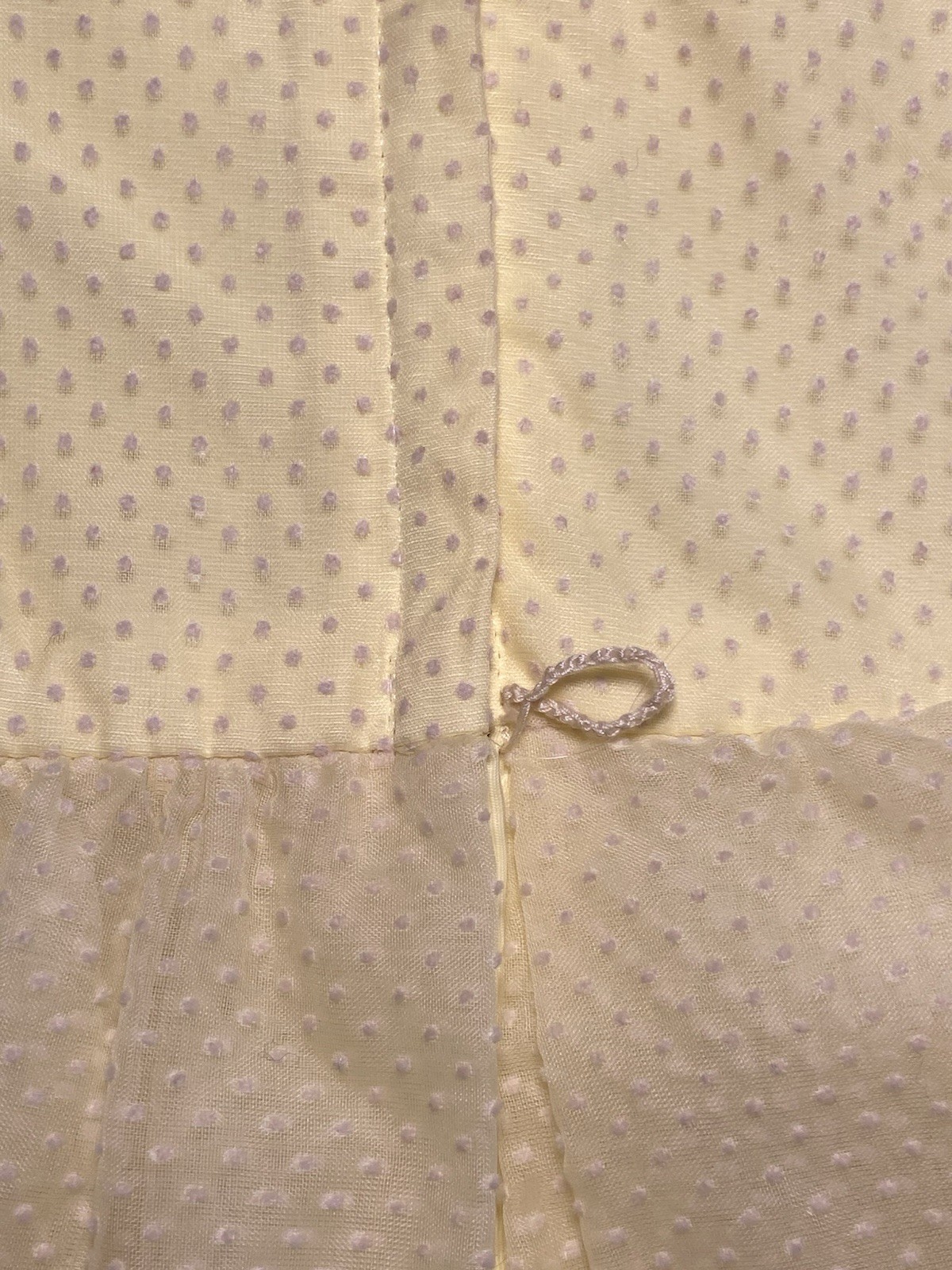 Vtg 70s Yellow Swiss Dot Prairie Dress Victorian Revival Empire Waist Small