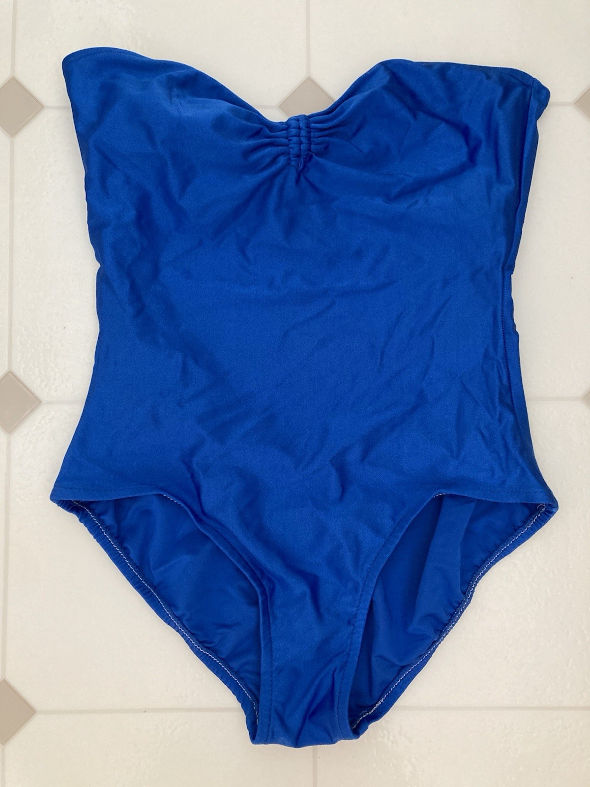 Royal Blue Strapless Stretch Swimsuit Bathing Suit Gottex Size 12