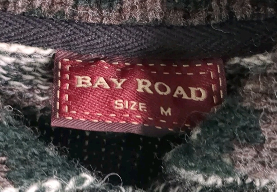 NWT Bay Road New Zealand 100% Wool Multicolor Collared Cardigan Sweater M