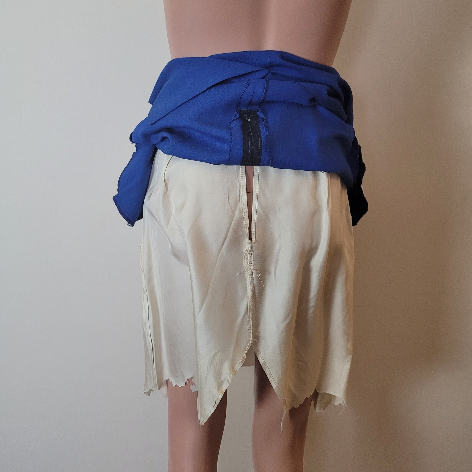 Vintage pencil Skirt Women’s XS 24″ bright blue 60s office Pinup academia cotton