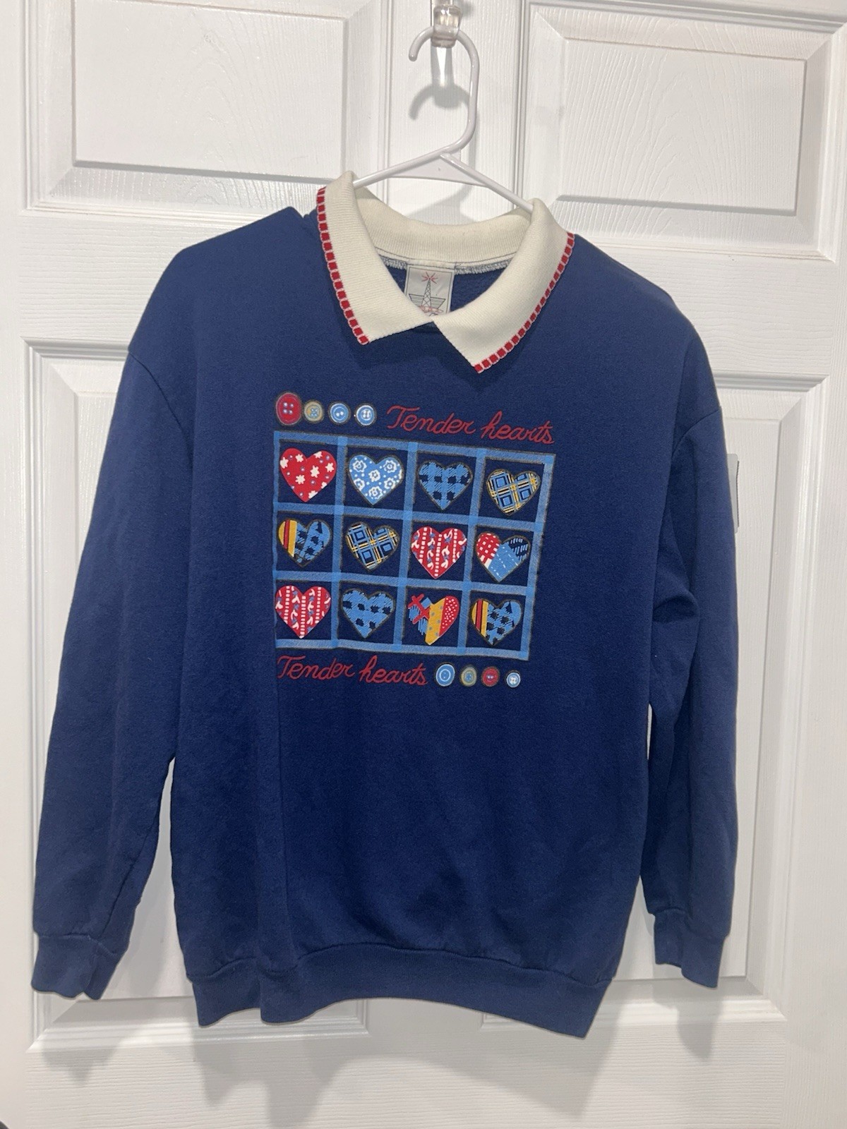 Vintage Collared Sweatshirt Women’s Medium Granny Cottage Core