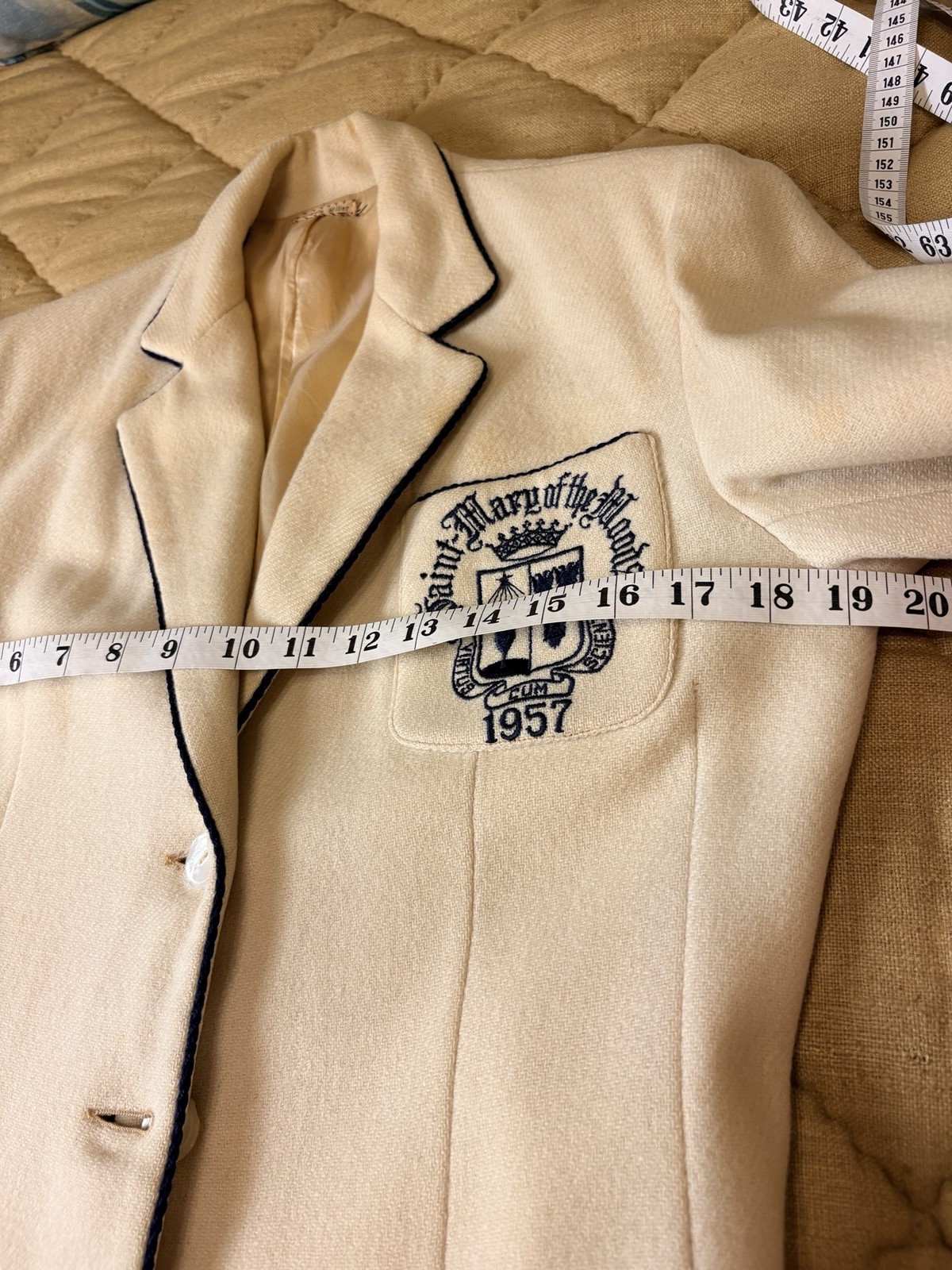 1957 Saint Mary Of The Woods Wool Jacket School Blazer Rare Vintage As Is